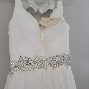 Abound White Kids Dress with Silver Embellishments